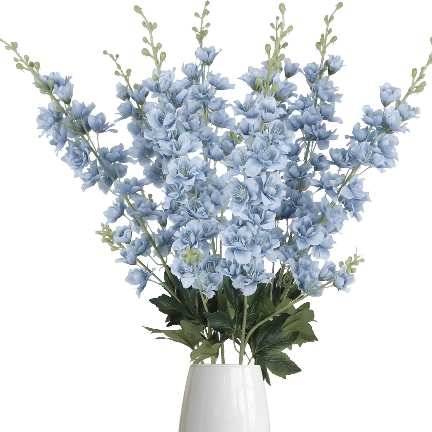 Artificial Flowers Eight-Piece Delphinium Larkspur Set with 33.5-Inch Silk Stems in 11 Colors