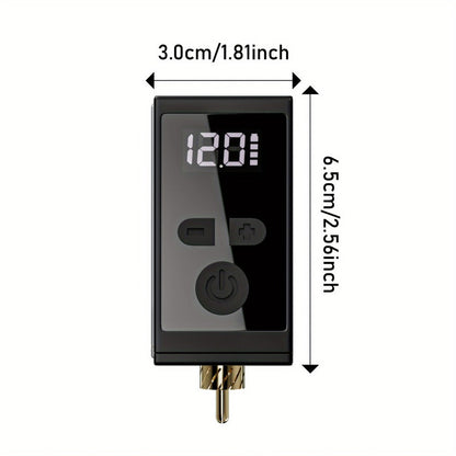 WX-1 Plus 1450mAh RCA Tattoo Power Supply with LED Display, 5–12V Control and USB-C Charging