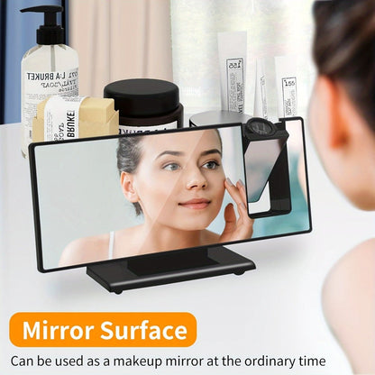 Digital Alarm Clock with LED Mirror Screen Projection Clock for Ceiling Wall Temperature Date Display Bedroom Desk Clock Large Display Home Office Bedside Clock Black