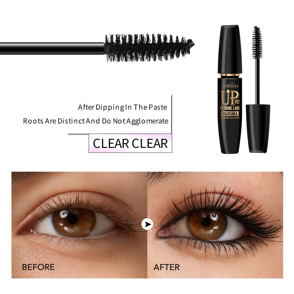 Black Mascara Four-Piece Set with Turquoise, Blue, Black and Magenta Tubes and Straight Bristle Wands