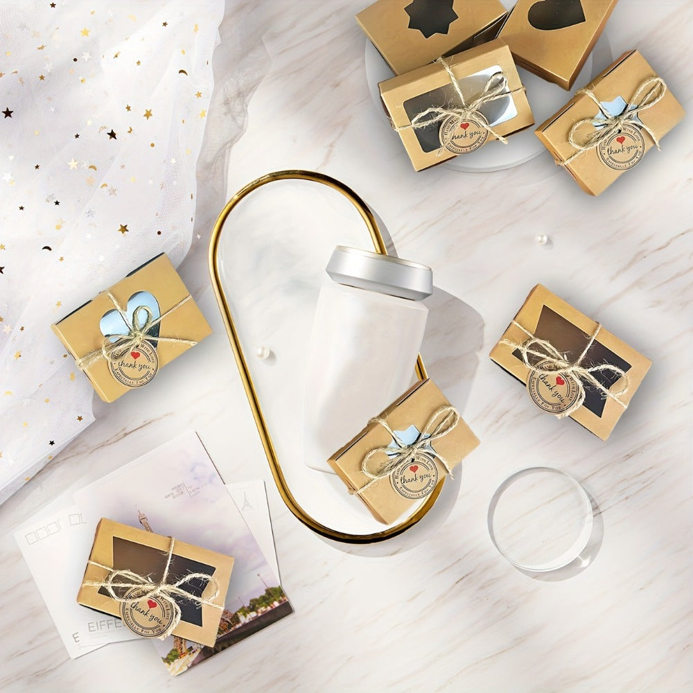 Kraft Soap Boxes with Window 100 Pcs, Small Soap Packaging Boxes for Homemade Soap, Bakery Candy Cookie Gift Box