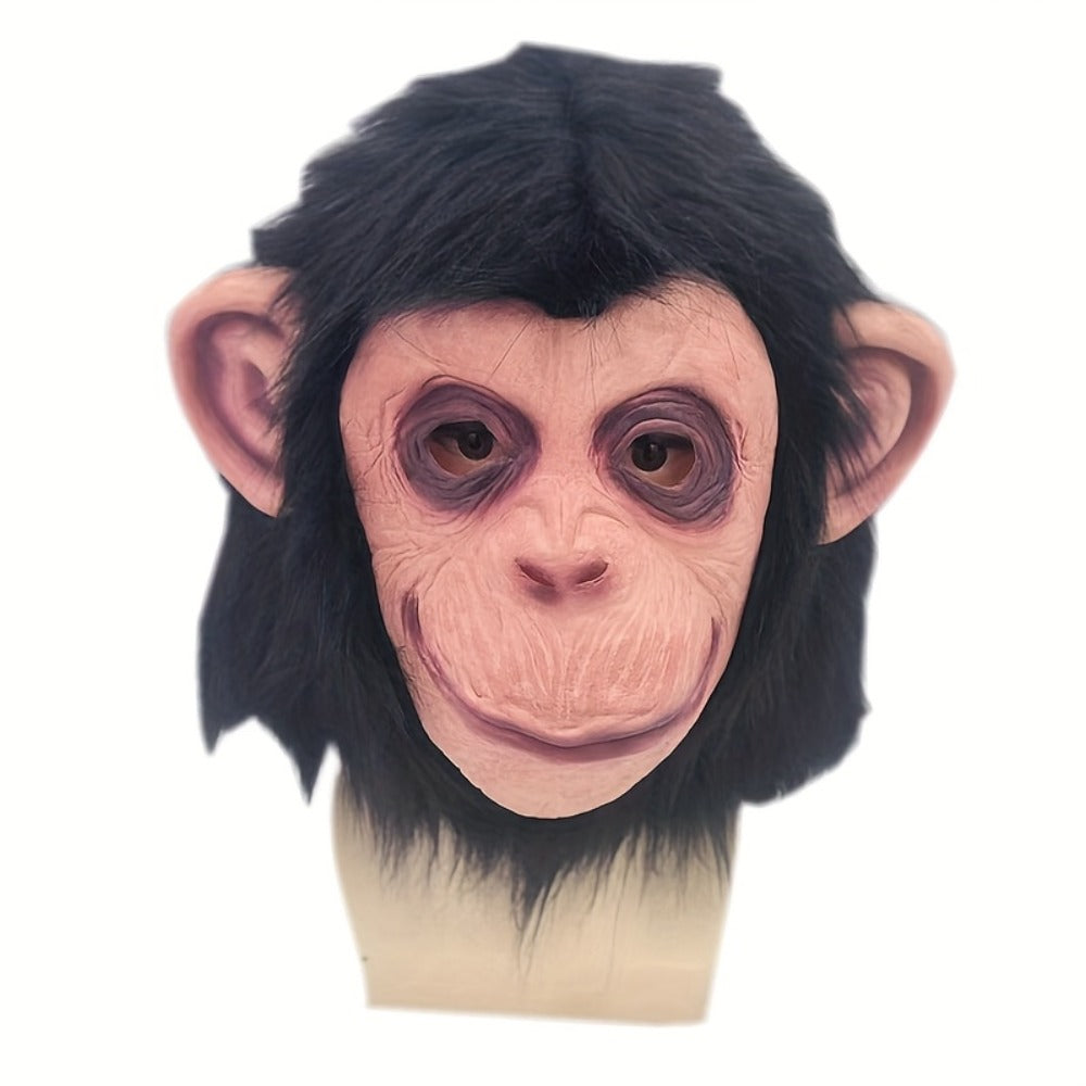 Costume Accessories Full-Head Gorilla Mask with Two Latex Animal Face Styles for Costume Wear