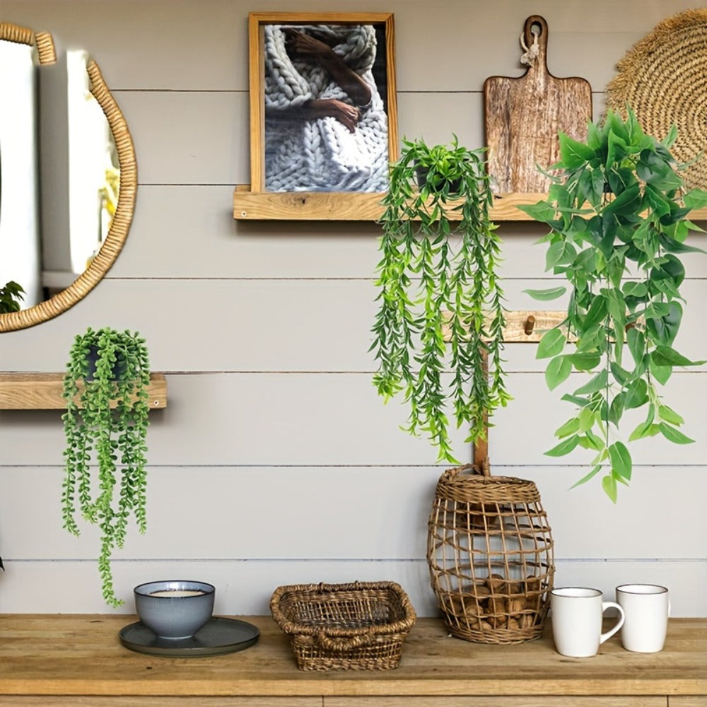 Hanging Artificial Greenery Vines in Eucalyptus, Fern and Mixed Styles with Six- or Eight-Pack Options