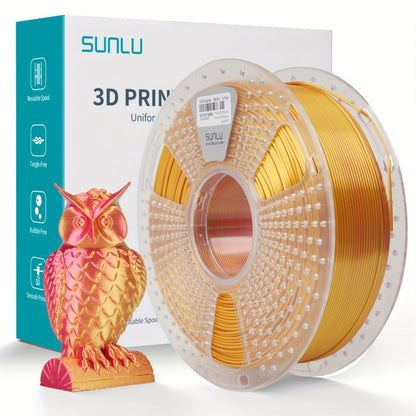 Dual Color Silk PLA Plus Filament 1.75mm 1kg – Shiny Gradient Texture High Toughness Low Shrinkage ±0.02mm 3D Printing Filament 2.2lb | Smooth Surface PLA+ for FDM 3D Printers Decorative Prints Gifts