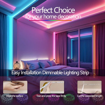 5050 RGB LED Light Strip with USB Plug and Three-Button Controller in 3m, 4m or 15m Lengths