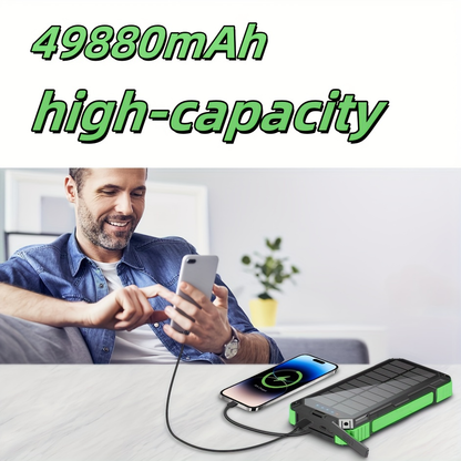 Solar Charger Power Bank 49880mAh Portable Solar Panel Battery Pack Dual USB LED Flashlight for an Everyday Personal Care Routine