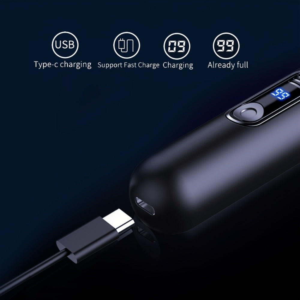 Rechargeable Nose, Ear and Eyebrow Hair Trimmer with LED Display in Two Exact Checkout Configurations