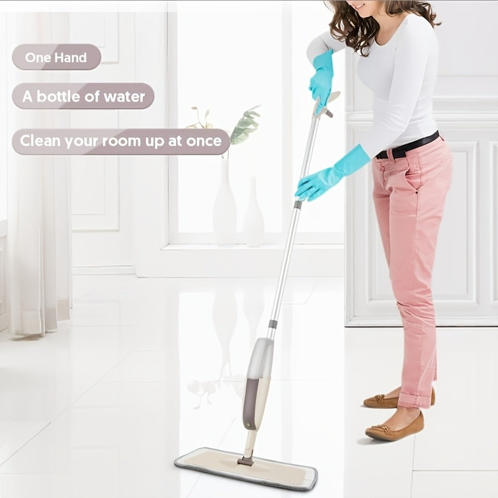 Spray Mop with 3 Microfiber Carbon Fiber Pads Water Spraying Flat Mop Wet Dry Dual Use Floor for Entryways, Bedrooms and Living Spaces