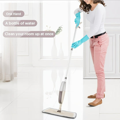 Spray Mop with 3 Microfiber Carbon Fiber Pads Water Spraying Flat Mop Wet Dry Dual Use Floor for Entryways, Bedrooms and Living Spaces