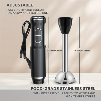 400W Immersion Blender with Two-Button Control, Detachable Shaft and 38 cm Black Handheld Body