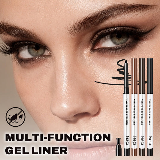Quick-Dry Brown & Black Gel Eyeliner Pencil 3 Pack Waterproof Long-Lasting Smudge-Proof – Matte Creamy Formula Beginner Friendly Sensitive Eyes Contact Lens Safe 12H Precision Eye Makeup Women