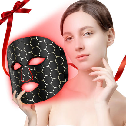 Silicone LED Face Mask Rechargeable 7-Color Light Therapy Skin Care Device - Acne Treatment for Bath Time, Home Spa and Personal Care