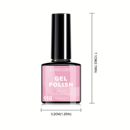 Gel Nail Polish Set with LIMEGIRL Label, 6 Fall Winter Glitter and Solid Colors, Two Palettes
