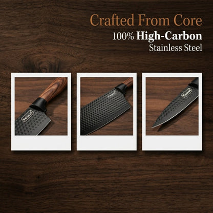 Seven-Piece Kitchen Knife Set with Four Blades, Scissors, Peeler and Sharpener, Offered in Two Styles