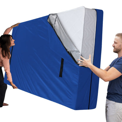 Reusable Zippered Mattress Moving and Storage Bag with Four Carry Handles in Twin, Full, Queen or King Sizes