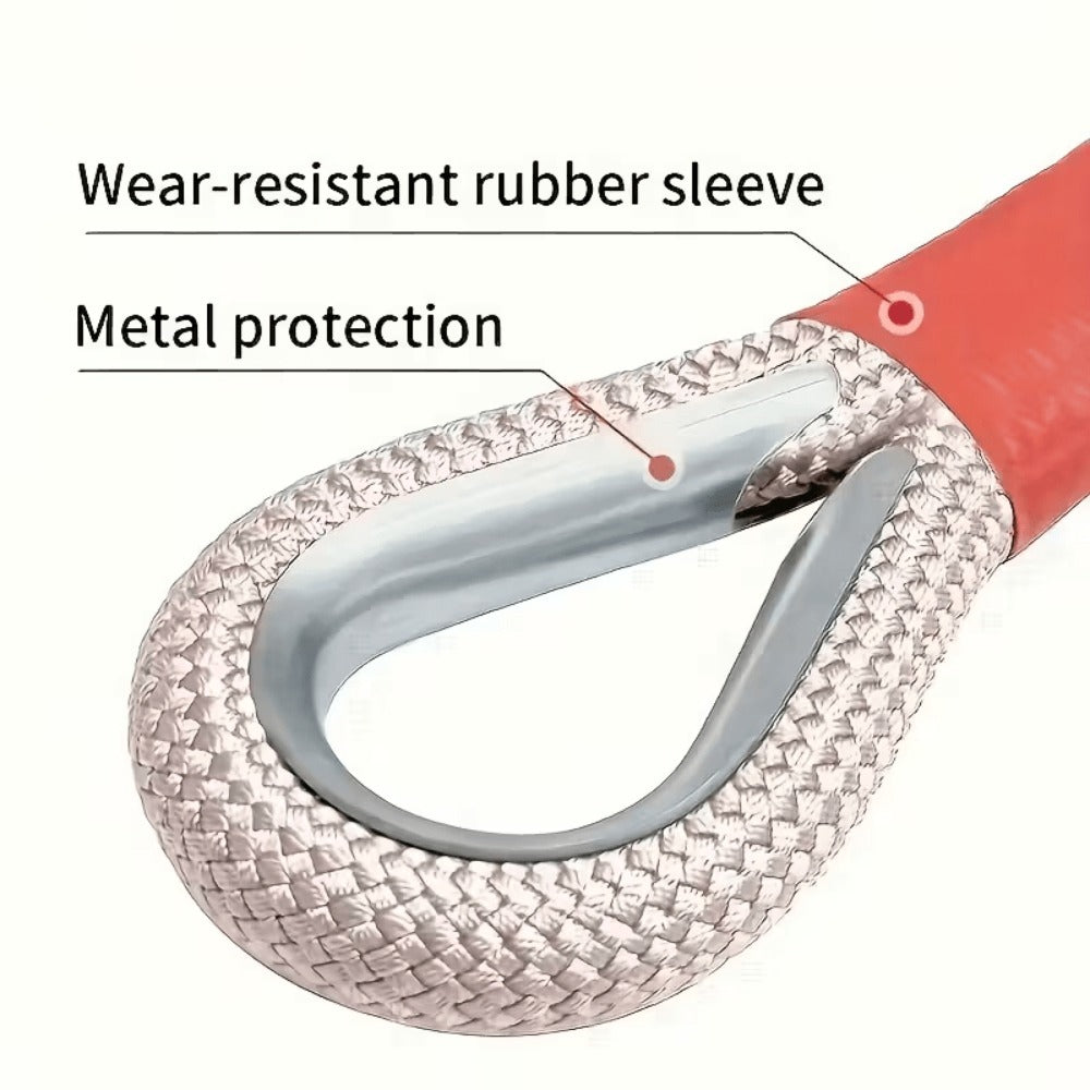 Recovery Tow Strap Heavy Duty - Up to 48000 LBS Break Strength, Kinetic Tow Rope with 2 D-Ring Shackles, Reflective Safety Flag & Storage Bag, for Truck Jeep ATV SUV UTV Off Road