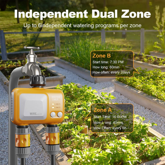 WiFi Hose Timer Dual Outlet Smart | App Control Garden Lawn Irrigation