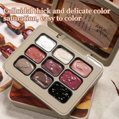 Gel Nail Polish Set with MORDDA Label, 9 Gradient Colors in the Yi Qiu Ci Nine-Grid Palette