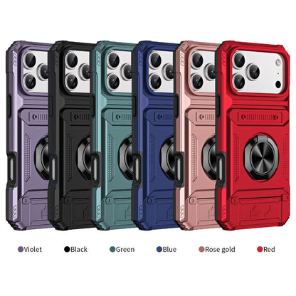 Wallet-Style iPhone Case with Card Slot, Ring Holder and Kickstand in 125 Model and Color Options