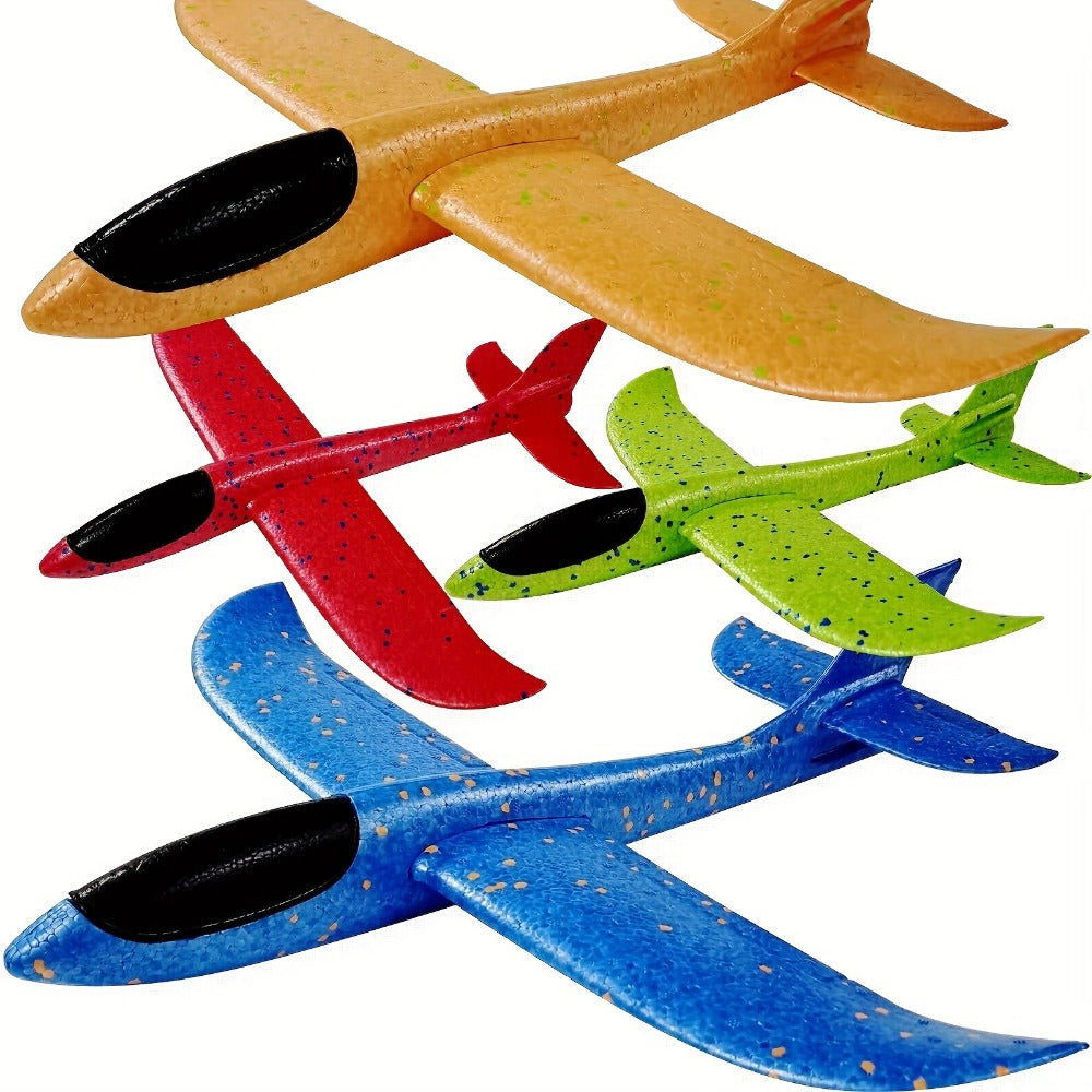 Foam Glider Airplane Toy for Kids – 17.5 Inch Large Throwing Foam Plane with 2 Flying Modes, 4 or 6 Pack | Best Outdoor Birthday Gift for Boys Ages 3-12