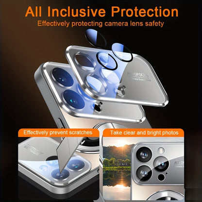 Phone Case Matte Titanium-Finish Magnetic Cover with Built-In Glass Lens Protector for Select iPhone Models