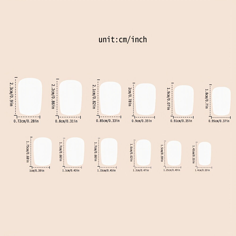 Press On Nails 72-Piece Three-Box Classic Glossy Full-Cover Extendable Nail Set for Elegant Looks