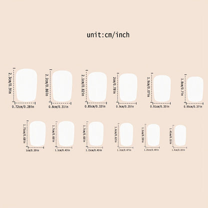 Press On Nails 72-Piece Three-Box Classic Glossy Full-Cover Extendable Nail Set for Elegant Looks