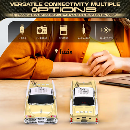 Portable Bluetooth Speaker Fuzix WS-1965 Retro Car with LED Lights, Mic, FM, AUX, USB and TF