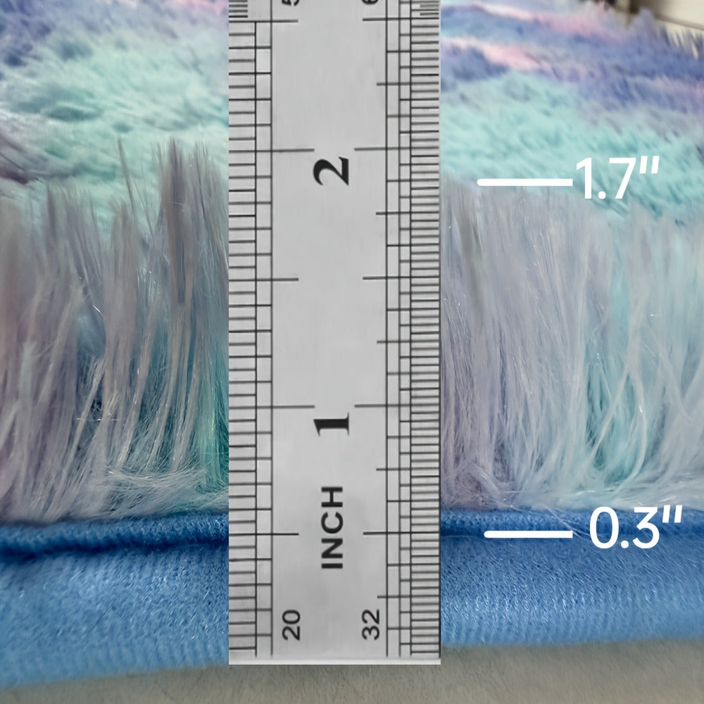 Area Rug Rainbow Purple Tie-Dye Shag in Three Machine-Washable Sizes for Bedroom or Living Room