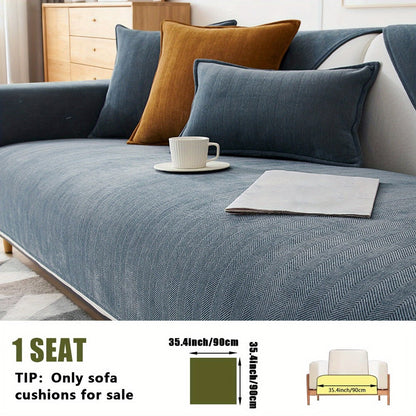 Sofa Cover Ribbed Chenille Stretch Panels with Non-Slip Design for 1 to 4 Seats, Armrests or Cushions