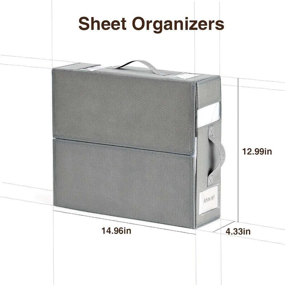 Foldable Sheet and Bedding Storage Organizer Box in Pink for Closets, Wardrobes or Under-Bed Use
