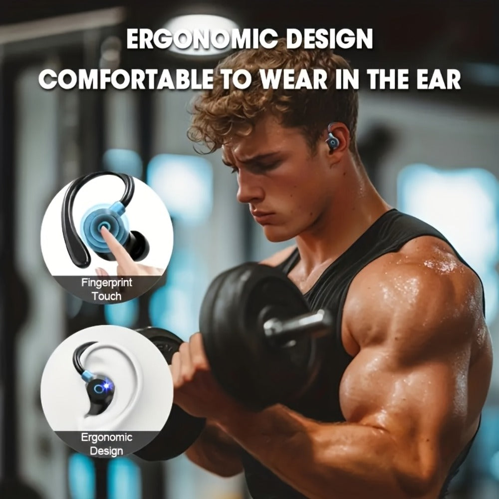 Wireless Earbuds HiFi Stereo with Active Noise Canceling, LED Display, Touch and Fast USB Charging