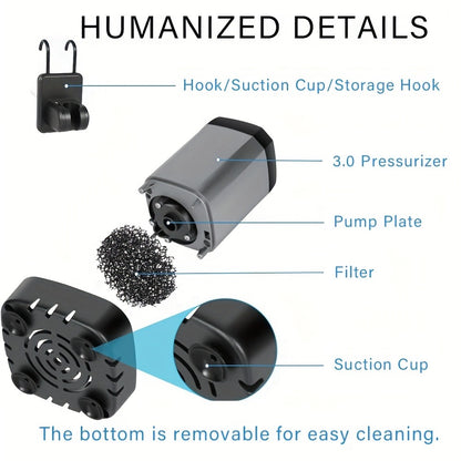 Portable Camping Shower - 6000mAh Battery, 120-Min Runtime, 6 Spray Modes, Smart Display, for Camping, Car Washing, Pet Cleaning, Hiking & Beach
