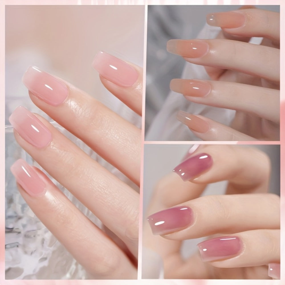 Gel Nail Polish in 10ml Nude Jelly with Skin-Tone Glass Finish and JN05, JN68, JN75 or JN76