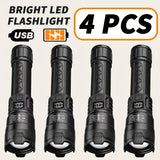 4pcs Rechargeable Flashlights