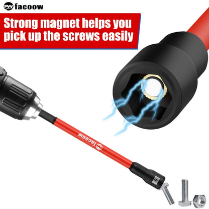 Nineteen-Piece Magnetic SAE and Metric Nut Driver Set with Six-Inch Hex Shanks and Storage Case