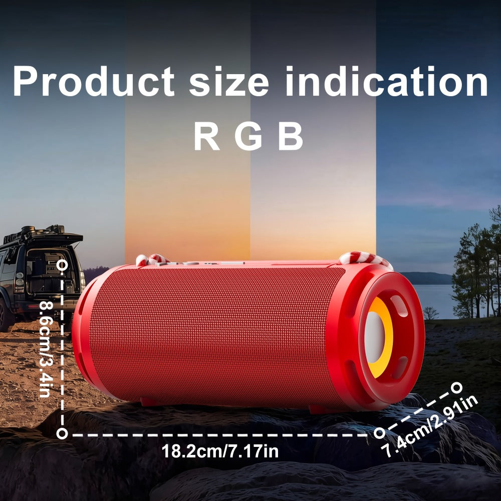RGB Portable Bluetooth Speaker HD Sound Carry Strap Rechargeable Wireless Speaker Durable Design for Sports Home Party Travel Valentine Anniversary Gift