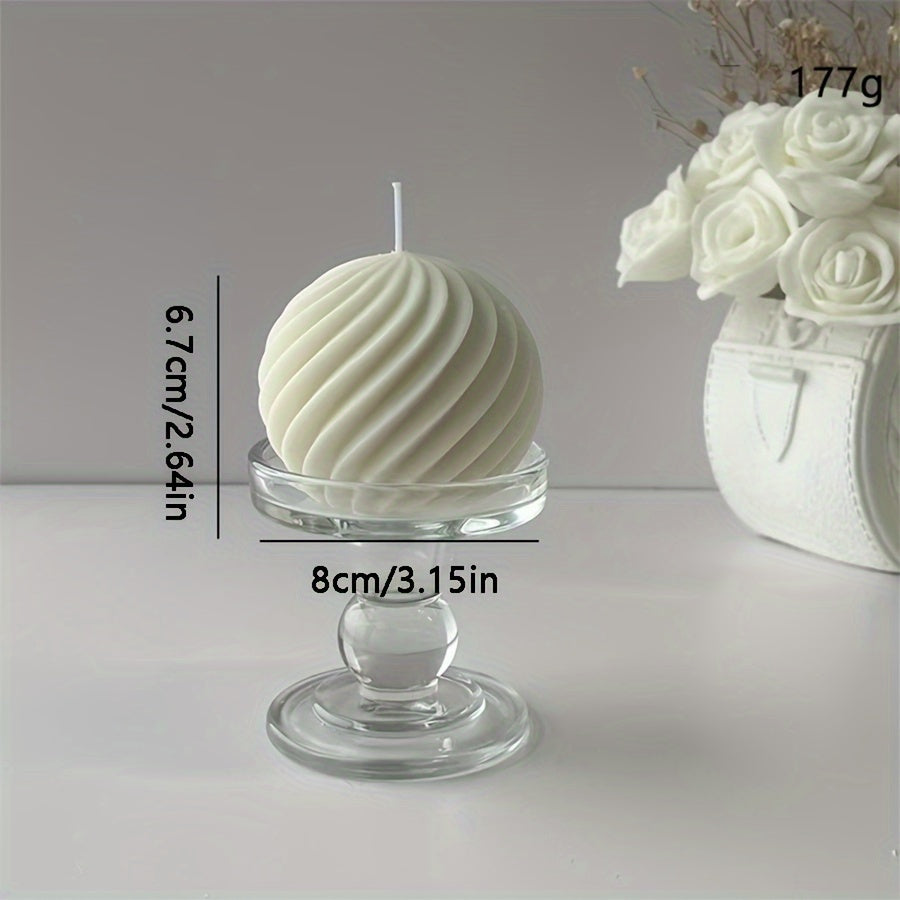 Ribbed Sculptural Candle in Single-Sphere or Three-Ball Form with Two Fragrance Selections