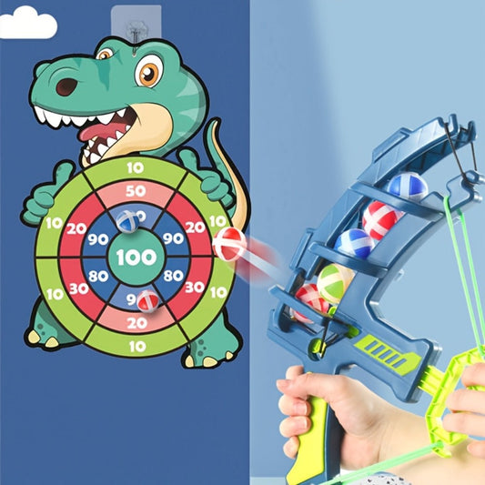 Dinosaur Sticky Target Ball Set with Blue Bow – Multiple Game Modes, Party Favor for Kids, Safe & Durable Fun Toy Gift for Her & Him