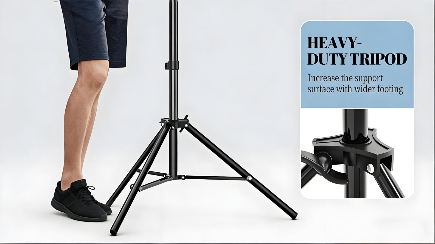Adjustable Photography Backdrop Stand Kit in 10 x 7-Foot Size with Two Tripods, Four Crossbars, Four Clamps and Carry Bag