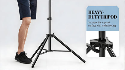 Adjustable Photography Backdrop Stand Kit in 10 x 7-Foot Size with Two Tripods, Four Crossbars, Four Clamps and Carry Bag