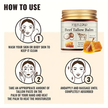 Bee Venom Lifting Cream with Beef Tallow & Honey 120g — Natural Botox Alternative Instant Tightening Firming Deep Moisturizing Alcohol-Free Anti-Aging Face Cream All Skin Types Women