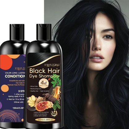 Hair Color Shampoo, YANYUTONG 4-in-1 Color Shampoo and Conditioner Pair in Three Color Options