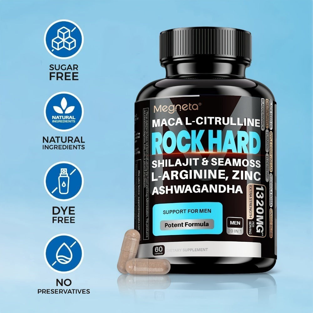 Men's Daily Fuel Supplement 2-Pack, Blue Strength 5-in-1 Formula with Maca, Ashwagandha, Tongkat Ali
