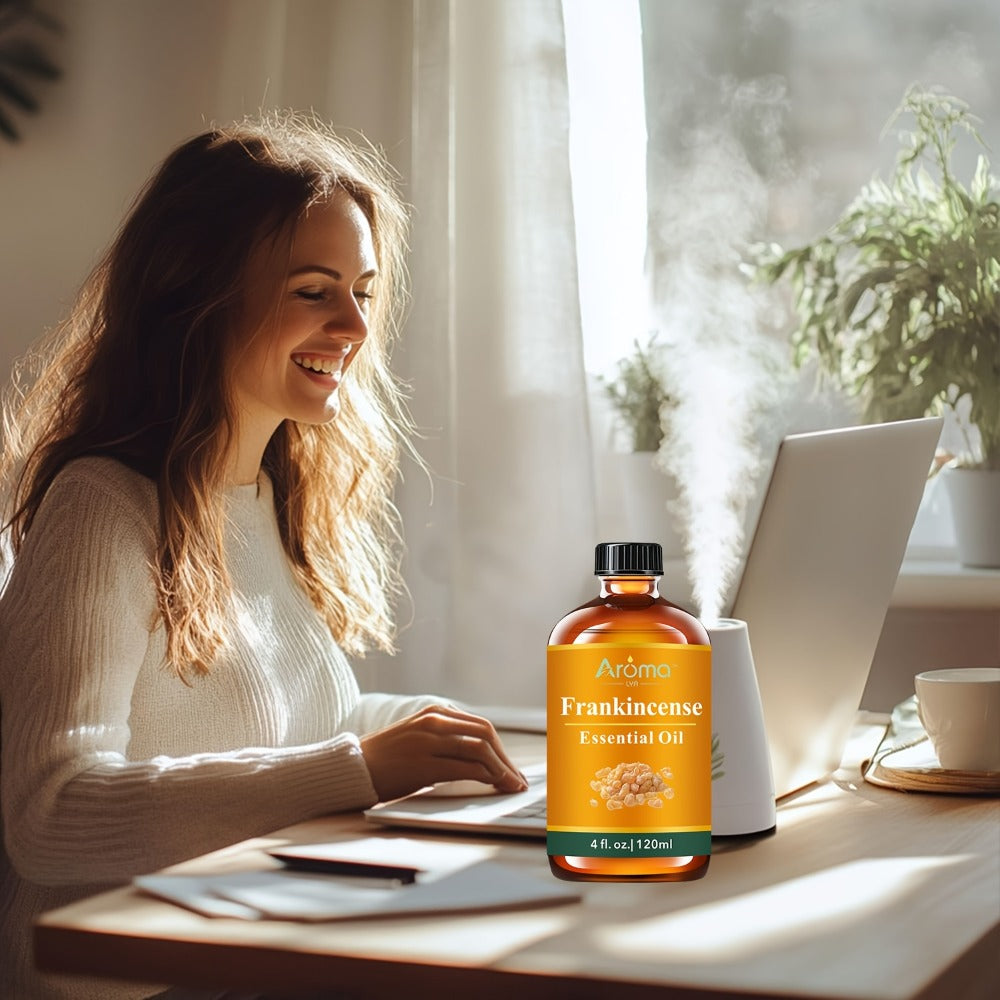Essential Oil Frankincense 120ml Dropper Bottle with Warm Resinous Scent for Diffuser and Candles