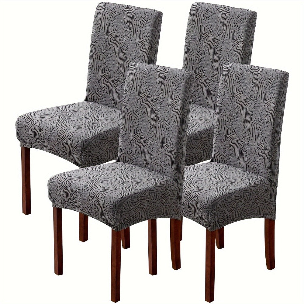 Chair Cover Set of 4 or 6 Stretch Jacquard Dining Slipcovers in Eight Available Color Choices