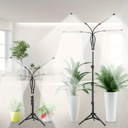 Tripod Grow Light Stand 4/5/6 Head Full Spectrum USB | Adjustable Tripod Stand Auto On/Off Timer | Indoor Plant Growth Lamp Floor Standing Flexible