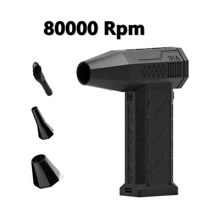 Rectangular Cordless Air Duster with 80000Rpm Body-Only or 150000Rpm Vacuum Set Labels Pictured