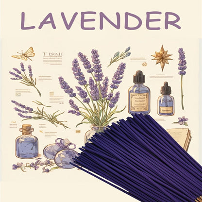 Lavender Incense Sticks 195pcs 8.7in Natural Aromatherapy Incense for Home Yoga Room Meditation Tea Room Relaxation Calming Atmosphere Stress Relief Indoor Fragrance Incense Set