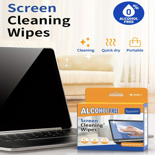 Screen Cleaning Wipes 40/80 Pack Individually Wrapped LCD Cleaner for Phone, Computer, TV, Tablet & Laptop – Portable Dust & Stain Removal Wet Wipes, Essential Home & Office Screen Cleaning Kit